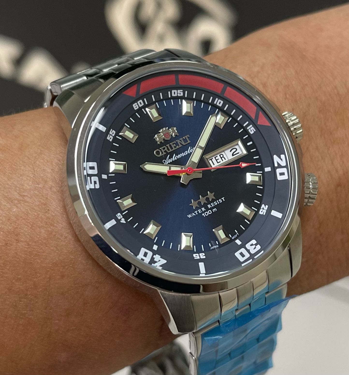 Orient 3 estrelas Automático King diver 469SS058nh azul