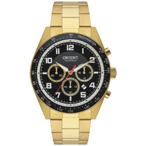 Orient cronógrafo field solartech dourado MGSSC047 preto - Image 7