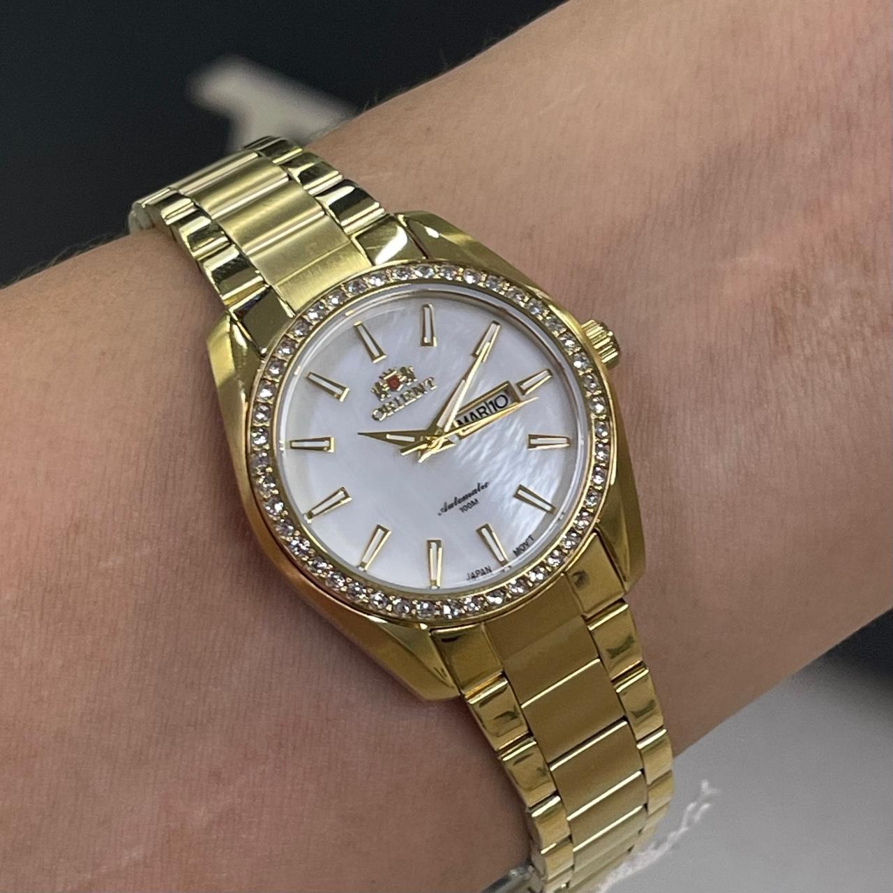 Orient Automático 3 Estrelas NH6GG004 Madrepérola Dourado