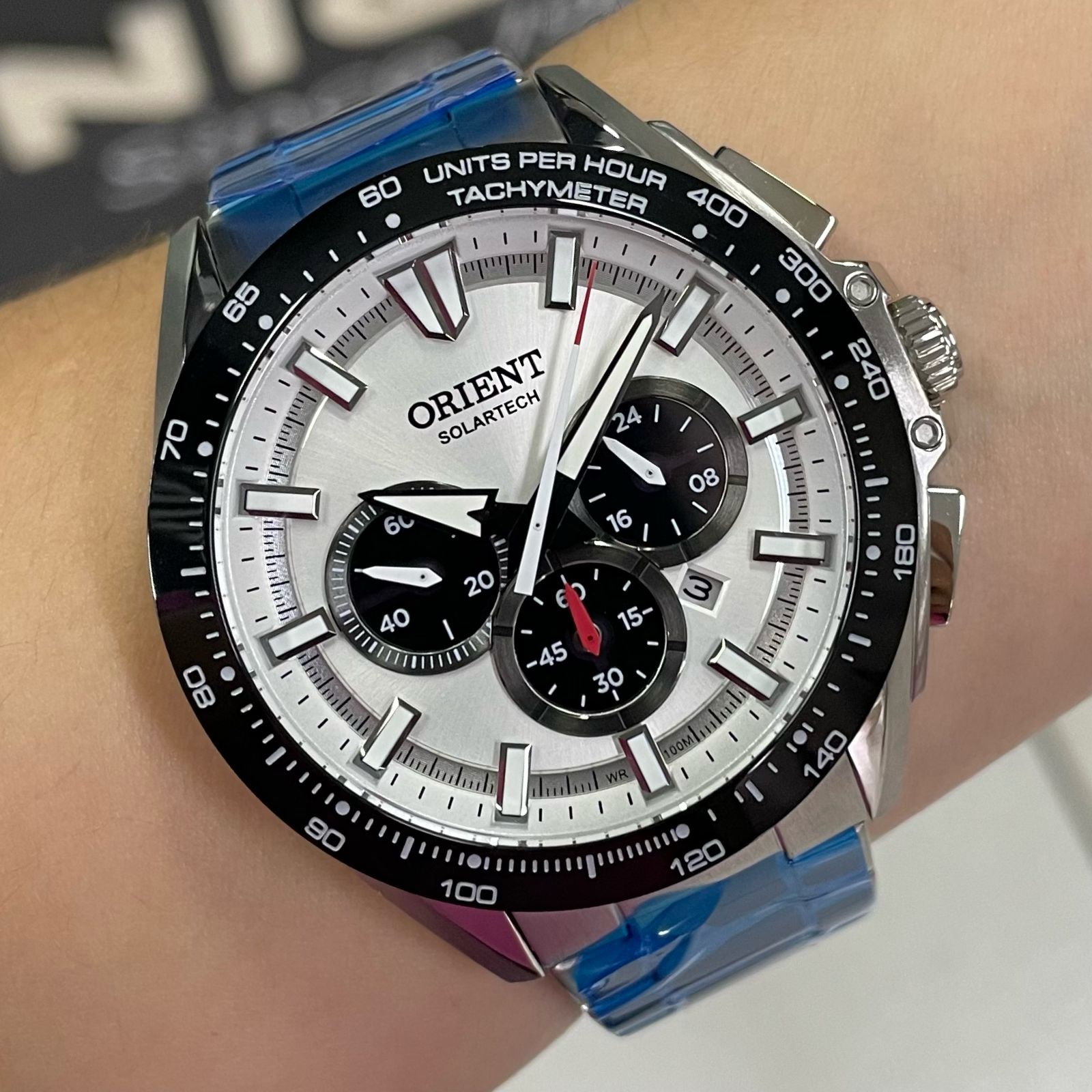 Orient Solartech Masculino Cronógrafo MBSSC275 Prata – Taniguchi