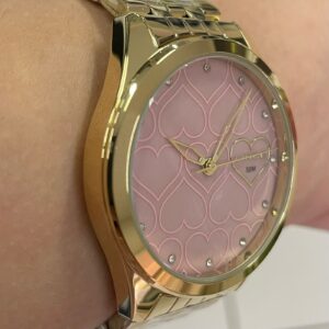 Lince Feminino Analogico Dourado LRGJ158L40 Madrepérola Rosa - Image 3