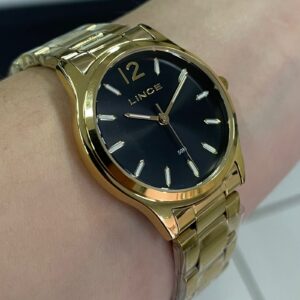 kit Relogio Lince Feminino Dourado LRGM042L34 Preto - Image 3