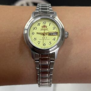 Orient 3 estrelas Automático Feminino 559WA6NH Amarelo Prata - Image 5