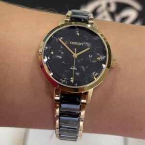 Orient Quartzo Eternal Feminino FTSS0141 Marmorizado Preto - Image 5
