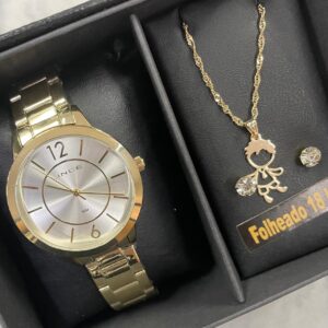 Lince Quartzo Urban Kit Feminino LRG4748L38 Prata Dourado - Image 7