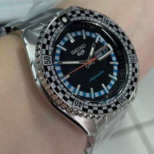Seiko 5 Sport Checker Flag Special Edition Automatic SRPK67 Preto Prata - Imagem 3