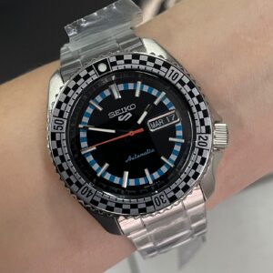 Seiko 5 Sport Checker Flag Special Edition Automatic SRPK67 Preto Prata - Imagem 4