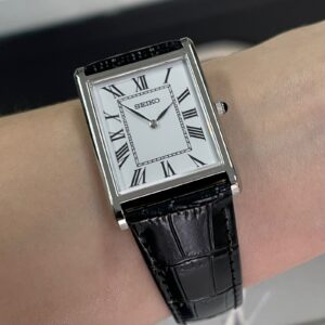Seiko Tank Quartzo SWR106 Branco Couro - Imagem 5