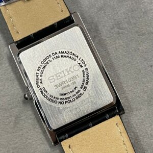 Seiko Tank Quartzo SWR106 Branco Couro - Imagem 7