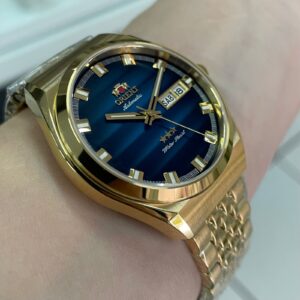 Orient Automatico 3 Estrelas Heritage YN6GG014-D Azul Dourado - Imagem 3
