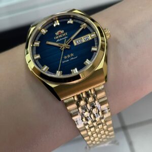 Orient Automatico 3 Estrelas Heritage YN6GG014-D Azul Dourado - Imagem 4