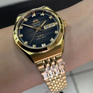 Orient Automatico 3 Estrelas Heritage YN6GG014-P Preto Dourado - Imagem 4