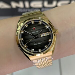 Orient Automatico 3 Estrelas Heritage YN6GG014-P Preto Dourado - Imagem 5