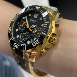 Orient Solartech Cronógrafo MGSSC057 Dourado - Imagem 2