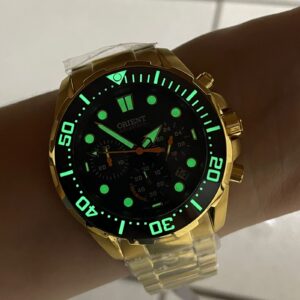 Orient Solartech Cronógrafo MGSSC057 Dourado - Imagem 5