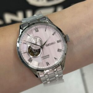 Seiko Presagem Japanese Garden SSA465 Rosa Prata - Imagem 5