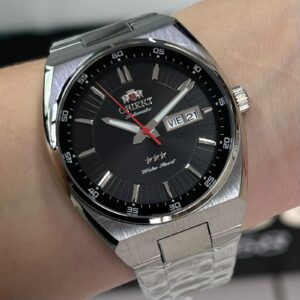 Orient Automático Três Estrelas 469SS087NH Preto Prata - Imagem 1