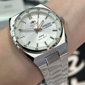 Orient Automático Três Estrelas 469SS087NH Branco Prata - Imagem 4
