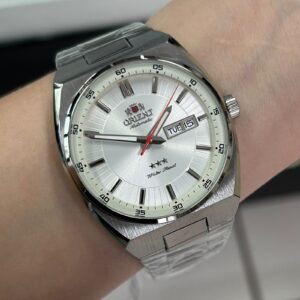 Orient Automático Três Estrelas 469SS087NH Branco Prata - Imagem 1
