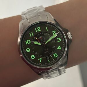 Orient Automatico GMT NH3SS017-E  Verde Prata - Imagem 7
