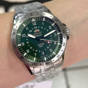 Orient Automatico GMT NH3SS018-E Verde Prata - Imagem 5