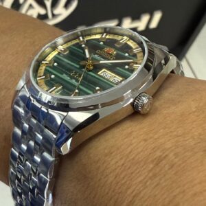 Orient Automatico 3 Estrelas Heritage YN6SS019 verde Prata - Imagem 3