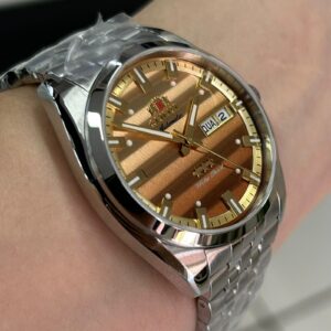 Orient Automatico 3 Estrelas Heritage YN6SS019 Chamapnhe Prata - Imagem 5