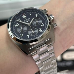 Orien Solartech Masculio Cronógrafo MBSSC297  Azul Prata - Imagem 4