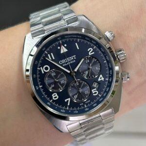 Orien Solartech Masculio Cronógrafo MBSSC297  Azul Prata - Imagem 5