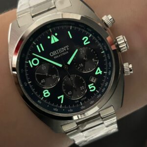 Orien Solartech Masculio Cronógrafo MBSSC297  Azul Prata - Imagem 6