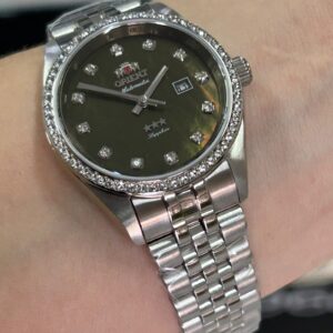 Orient 3 Estrelas Feminino aAutomatico ELEGANCE NH5SS001 Verde Prata - Imagem 4