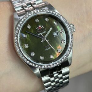 Orient 3 Estrelas Feminino aAutomatico ELEGANCE NH5SS001 Verde Prata - Imagem 1