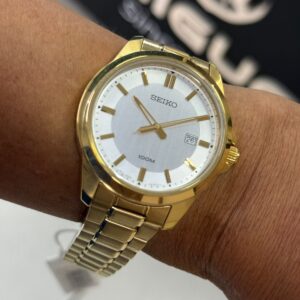 SEIKO Quartzo classico dourado Masculino SUR248B1 - Imagem 1